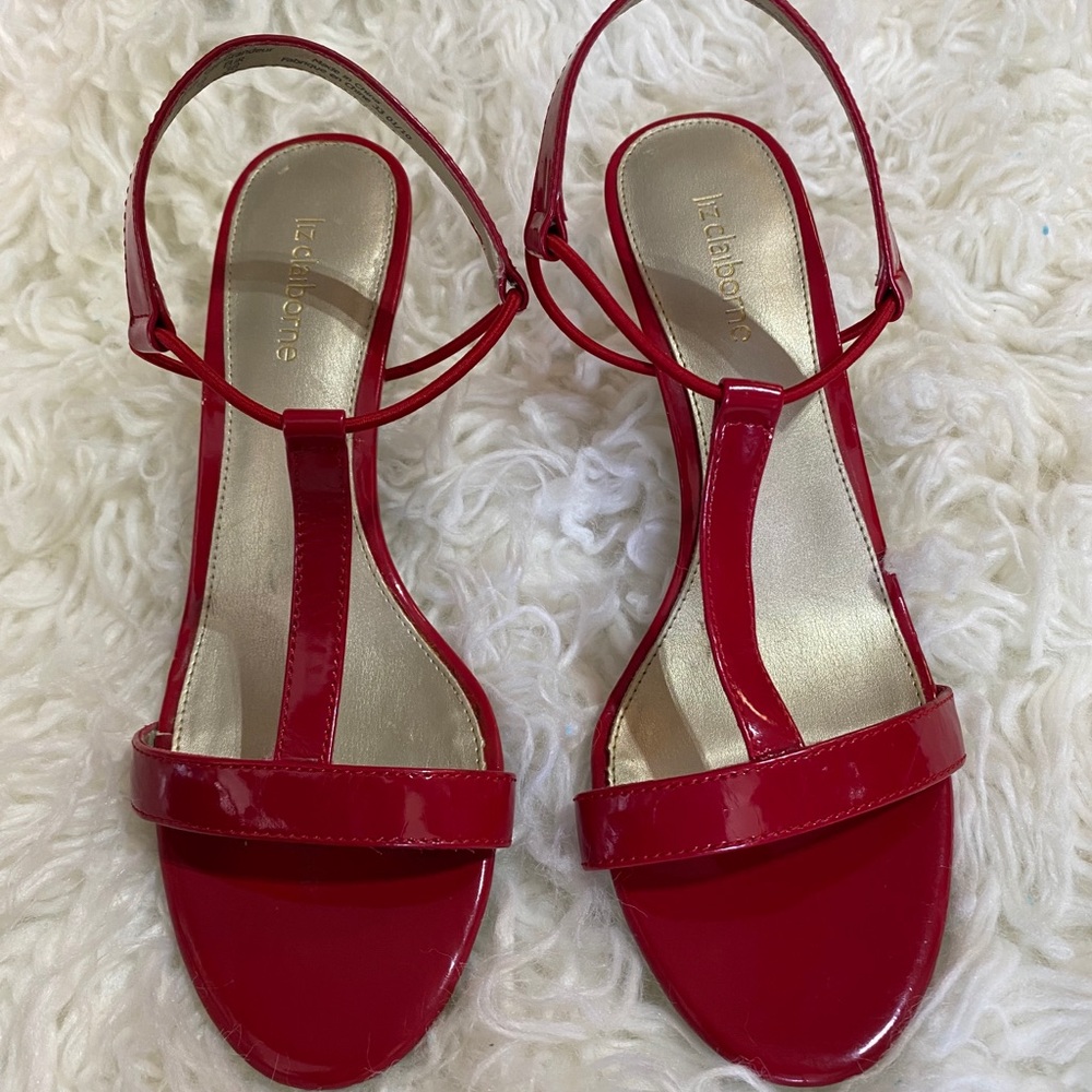 Red Patton leather dress pumps sandals